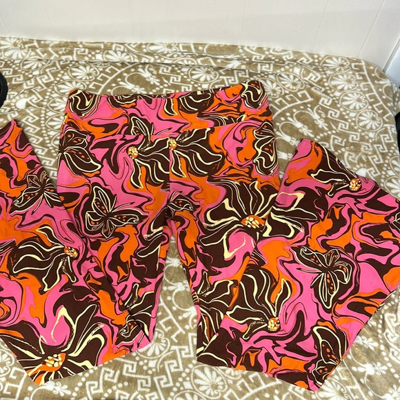 No Boundaries Floral Bell Bottom Leggings Sz Xl - Picture 2 of 7